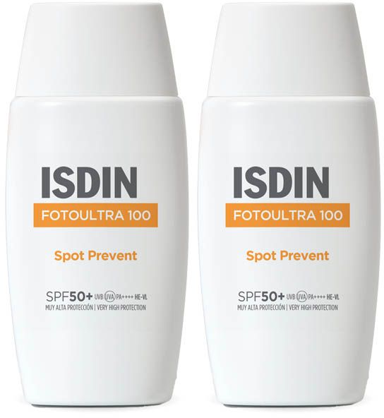 ISDIN UV Care Foto Ultra 100 Spot Prevent Fusion Fluid SPF 50+ 2x50 ml Lotion(S)