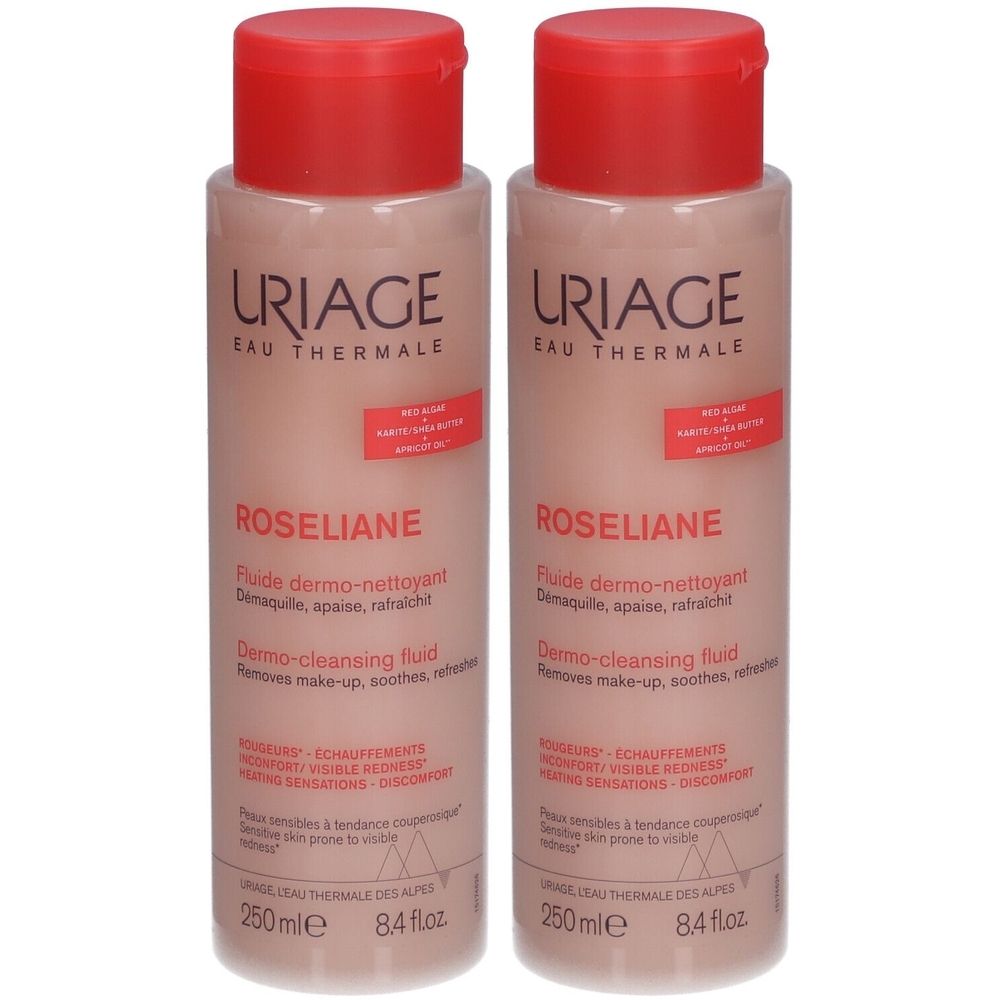 Uriage Roséliane Fluide Dermo-Nettoyant 2x250 ml Produit(S) Nettoyant(S)