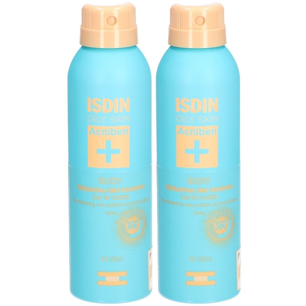 ISDIN Teen Skin Acniben Body Spray anti-imperfections 2x150 ml Spray