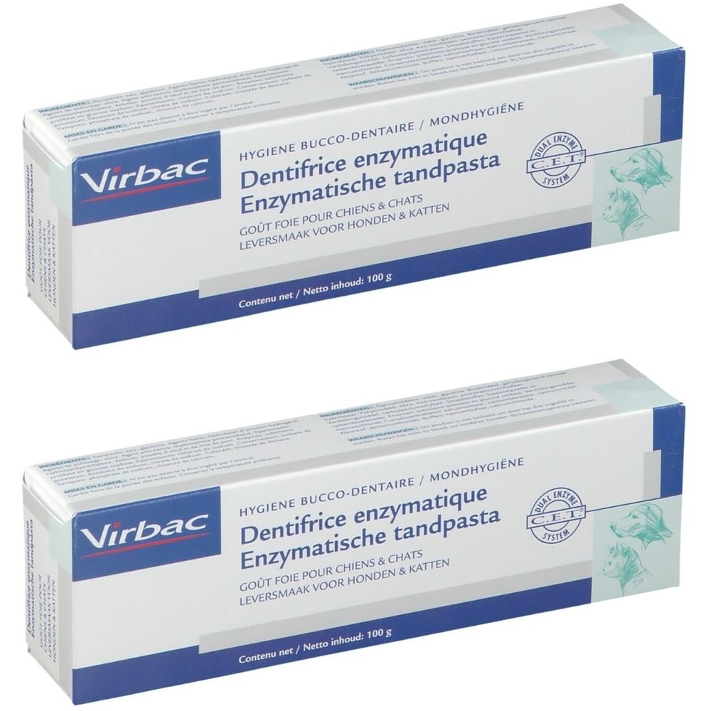 Virbac Enzymatic Dentifrice Enzymatique Goût Foie 2x100 g Dentifrice(S)