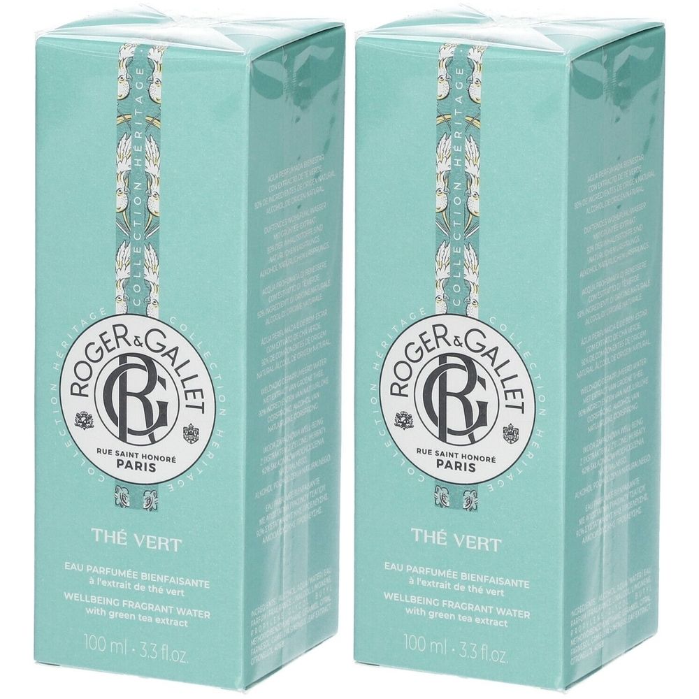 Roger & Gallet Eau Parfumée Bienfaisante THÉ VERT 2x100 ml Eau De Parfum