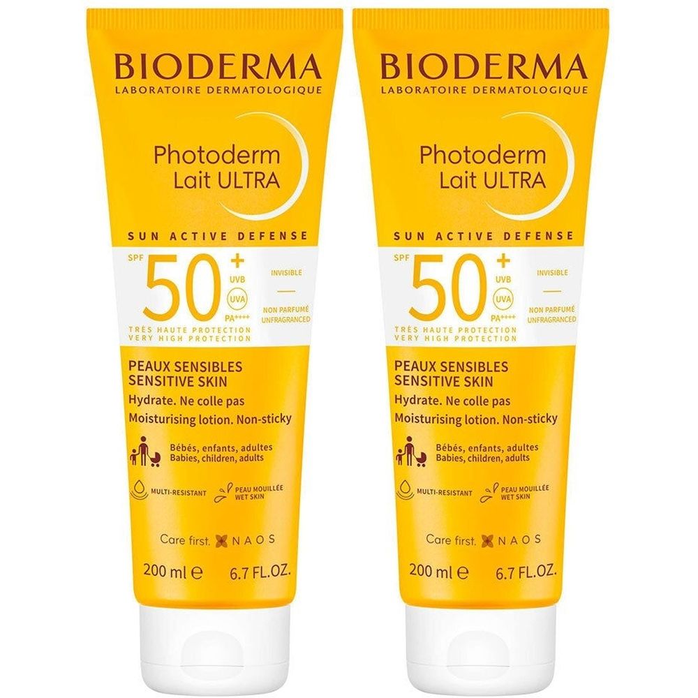 Bioderma Photoderm Ultra Lait Peau Sensible SPF50+ 2x200 ml
