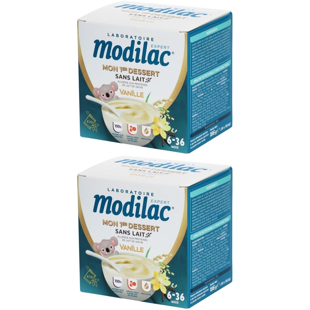 Modilac mon 1er dessert sans lait vanille 6-36 mois 2x186 g Poudre