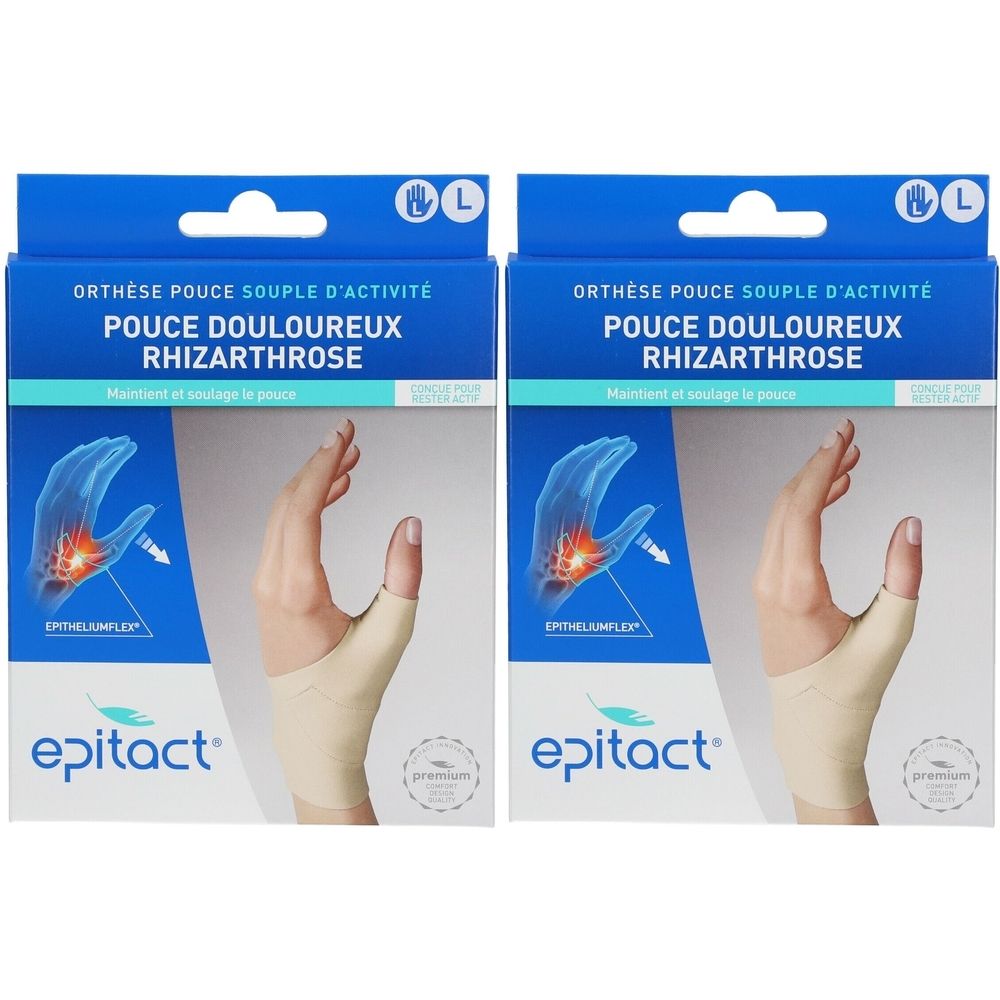 epitact® Orthèse pouce rhizarthrose gauche L 2x1 pc(s) Bandage(S)