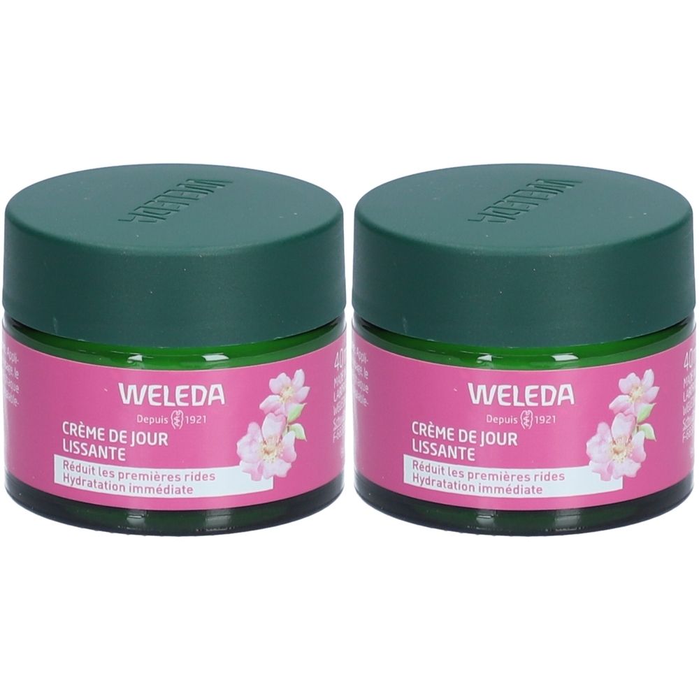 Weleda Crème de Jour Lissante Rose Sauvage & Thé Blanc 2x40 ml Crème Pour La Peau