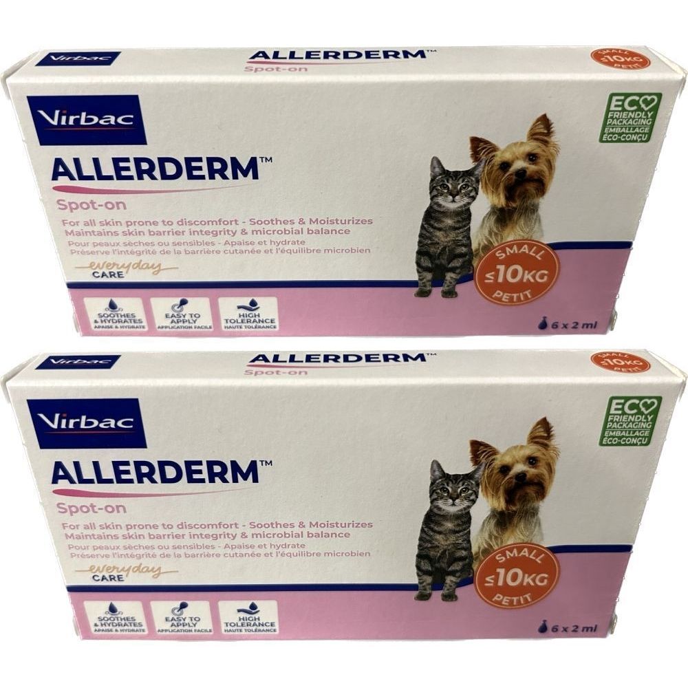 Allerderm Spot on pour les chats et les petits chiens moins de 10 kg 2x12 ml Pipette(S) Unidose(S)