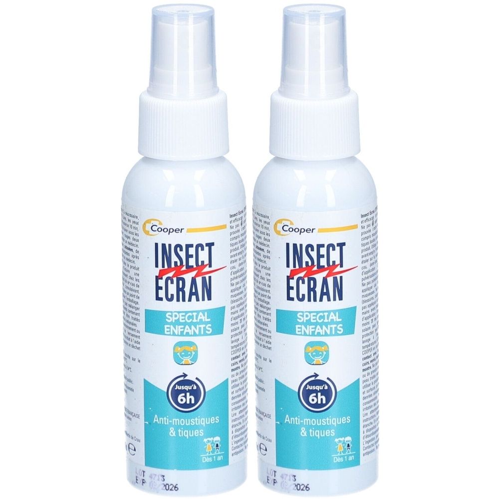 INSECT ECRAN Spécial Enfants Spray Anti-Moustiques 2x100 ml Liquide