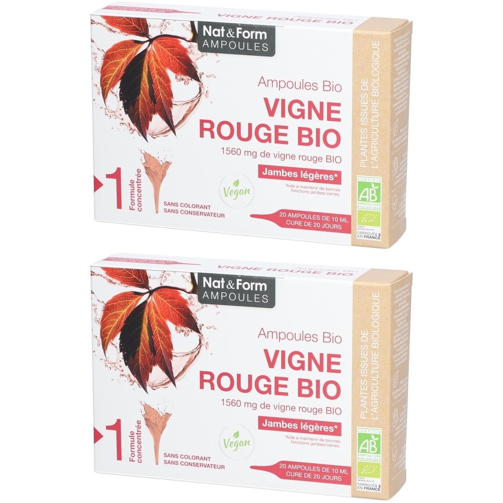 Nat&Form Ampoules Vigne rouge bio 2x200 ml Ampoule(S)