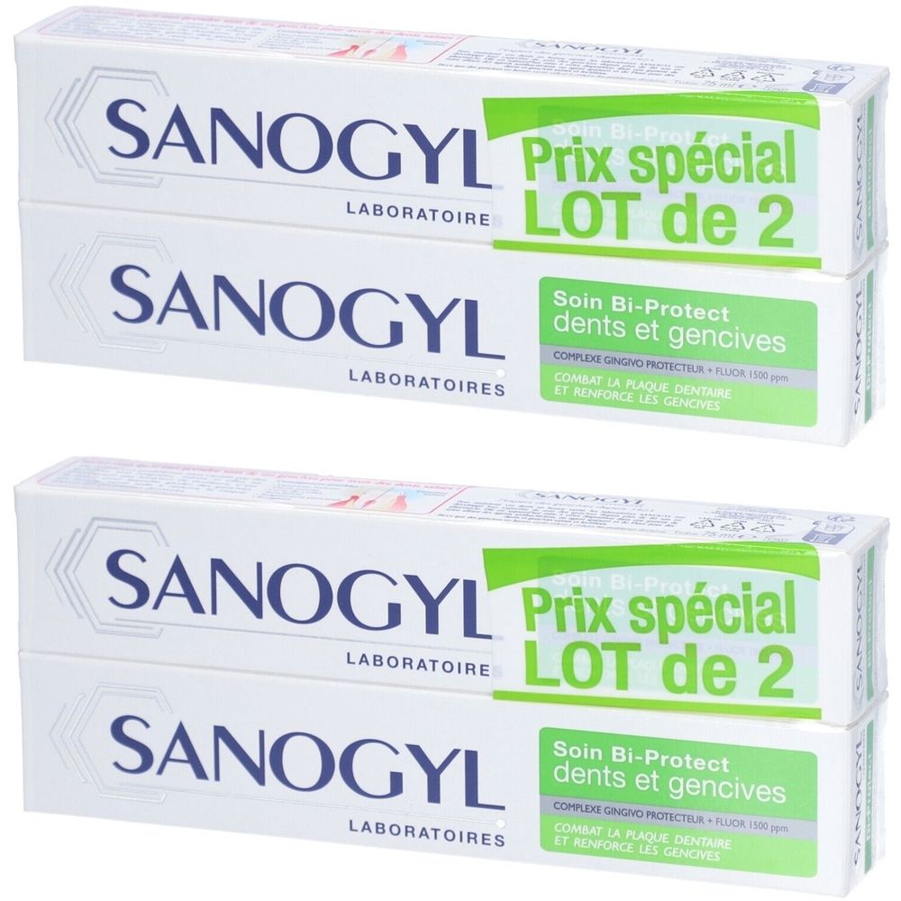 Sanogyl Bi Protect dentifrice soin complet dents et gencives 2x2x75 ml Dentifrice(S)