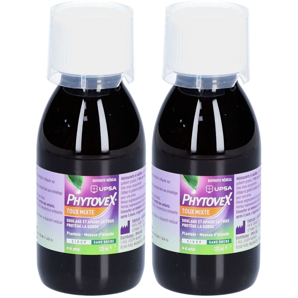 Phytovex Sirop Toux Mixte 2x120 ml Sirop
