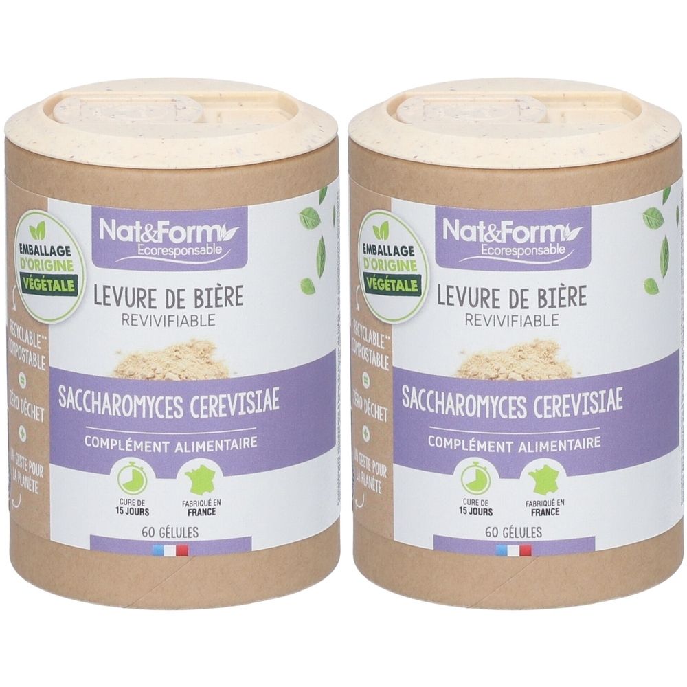 Nat&Form Levure de bière revivifiable Bio en gélules 2x60 pc(s) Capsule(S)