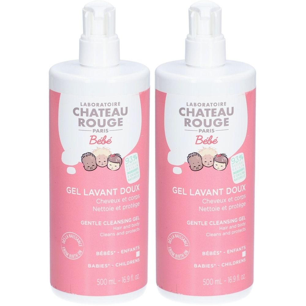 Laboratoire Château Rouge Gel Lavant Bébé 2 en 1 Cheveux et Corps 2x500 ml Gel(S)