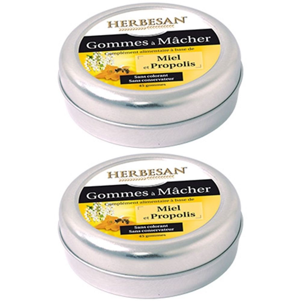 Herbesan® Gommes à macher Miel et Propolis Gummies 2x45 pc(s)