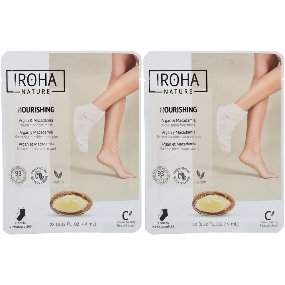 IROHA NATURE Chaussettes de masque nourrissant à l'argan 2x18 ml