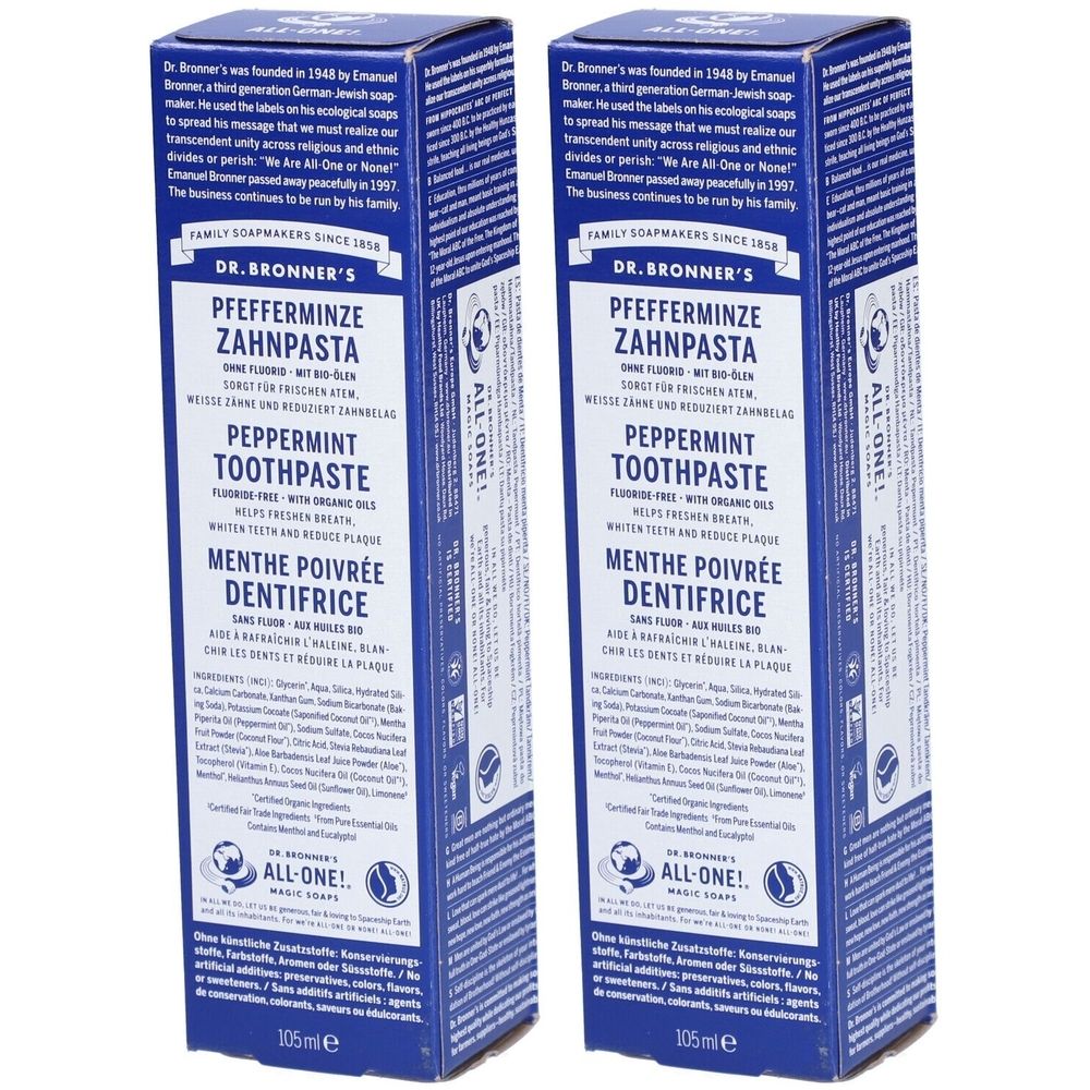 DR BRONNERS Dentifrice Menthe Poivrée Dentifrice(S) 2x105 ml