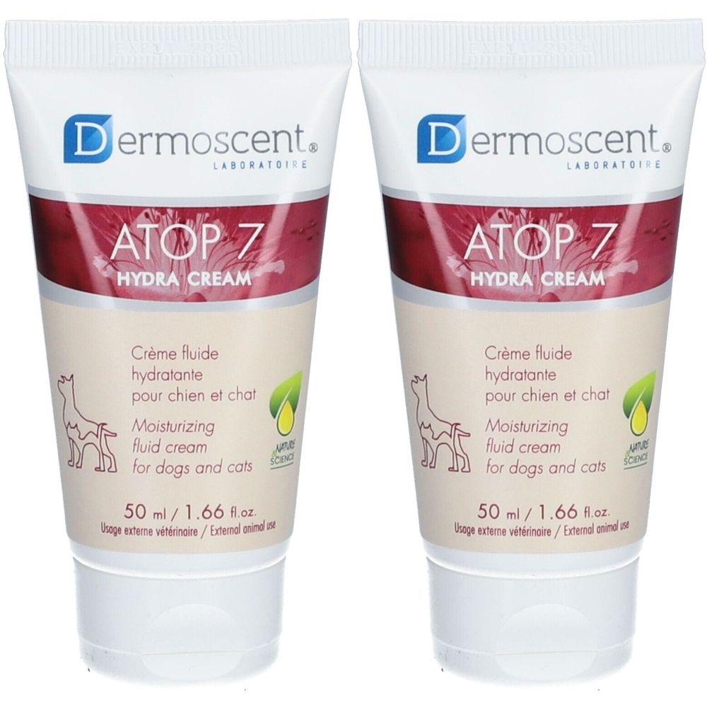 Dermoscent Atop 7 Crème Hydratante pour Chien et Chat Pour La Peau 2x50 ml