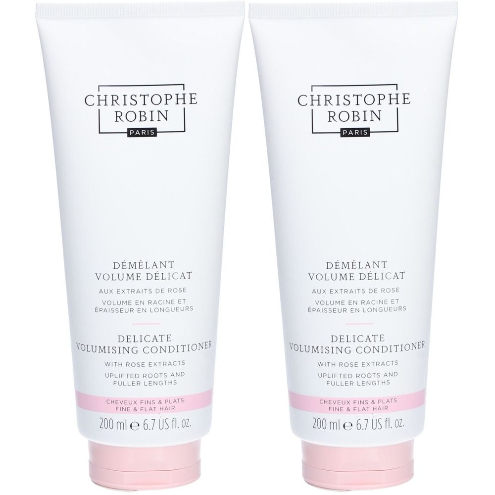 CHRISTOPHE ROBIN DÉMÊLANT VOLUME AUX EXTRAITS DE ROSE Après-Shampooing(S) 2x250 ml