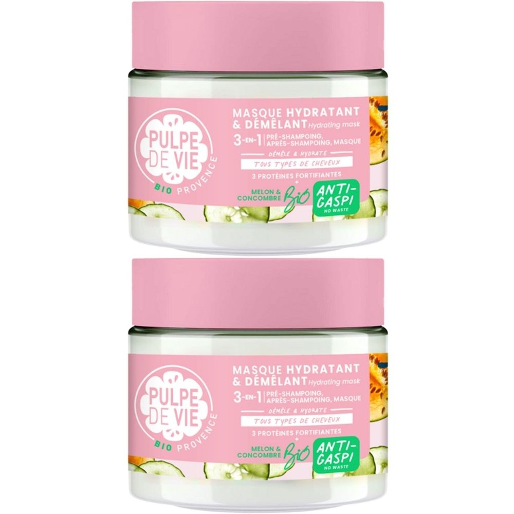 Pulpe de vie Masque 3-en-1 hydratant & démêlant 2x300 ml Masque(S) Pour Le Visage