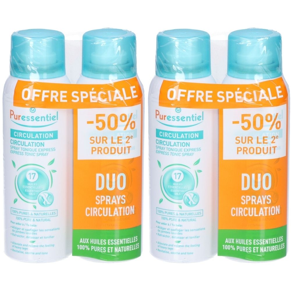 Puressentiel Spray circulation aux 17 huiles essentielles 2x2x100 ml