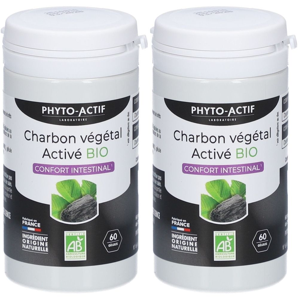 PHYTO-ACTIF Charbon Végétal Activé Bio 2x60 pc(s) Capsule(S)