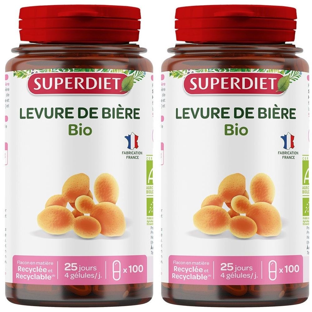 Superdiet Levure De Bière Bio 2x100 pc(s) Capsule(S)