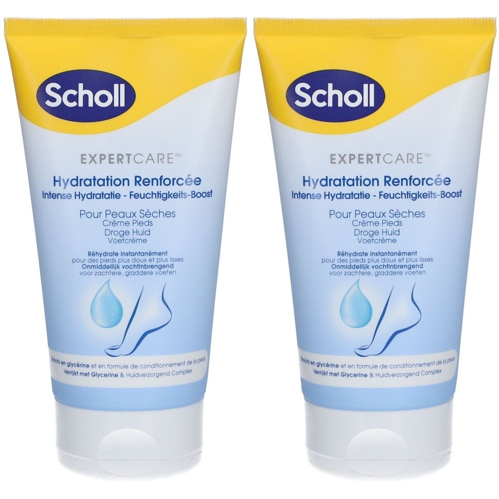 Scholl Crème Pieds Hydratation Renforcée pour Peaux Sèches 150ml 2x150 ml Crème De Pieds