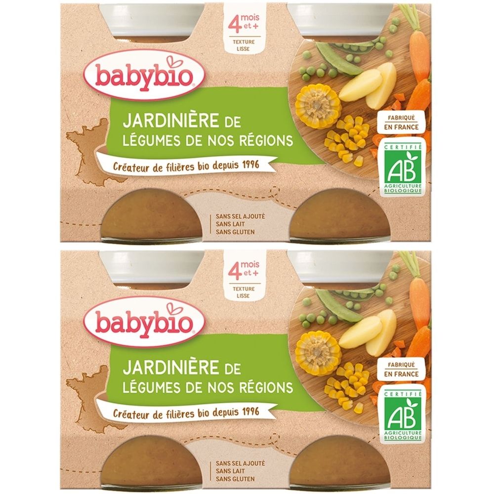 Babybio JARDINIÈRE DE LÉGUMES NOS RÉGIONS dès 4 mois 2x260 g