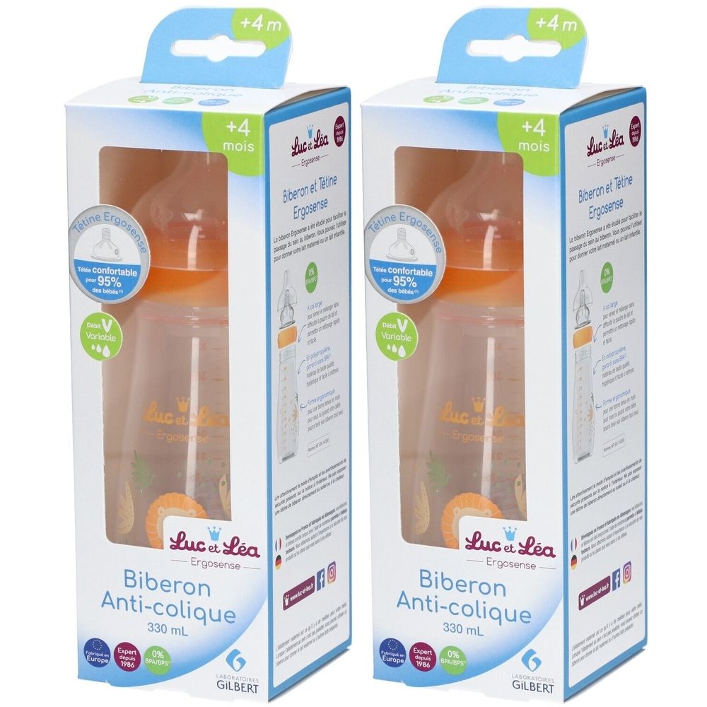 LUC ET LÉA Biberon anti-colique +4 mois Bouteilles 2x1 pc(s)