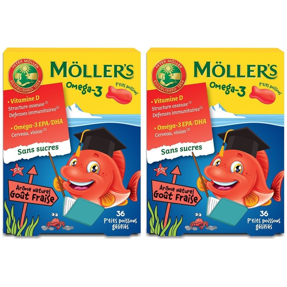 Möller's Omega-3 P'tits Poissons 2x36 pc(s) Gummies