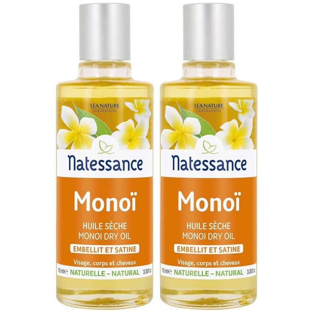 NATESSANCE Monoï Huile Sèche 2x100 ml Huile