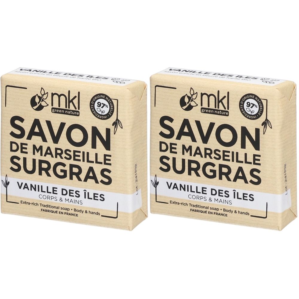 MKL Savon de Marseille Surgras - Vanille des Îles 2x100 g Savon