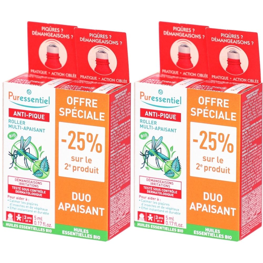 PURESSENTIEL Anti-Pique Roller Multi-Apaisant x2 2x10 ml Rouleau