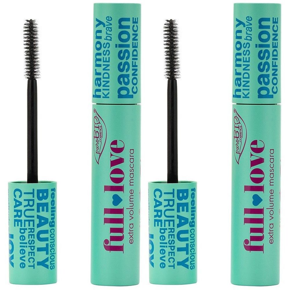 PUROBIO Mascara Full Love Extra Volume Noir Maquillage 2x14 ml