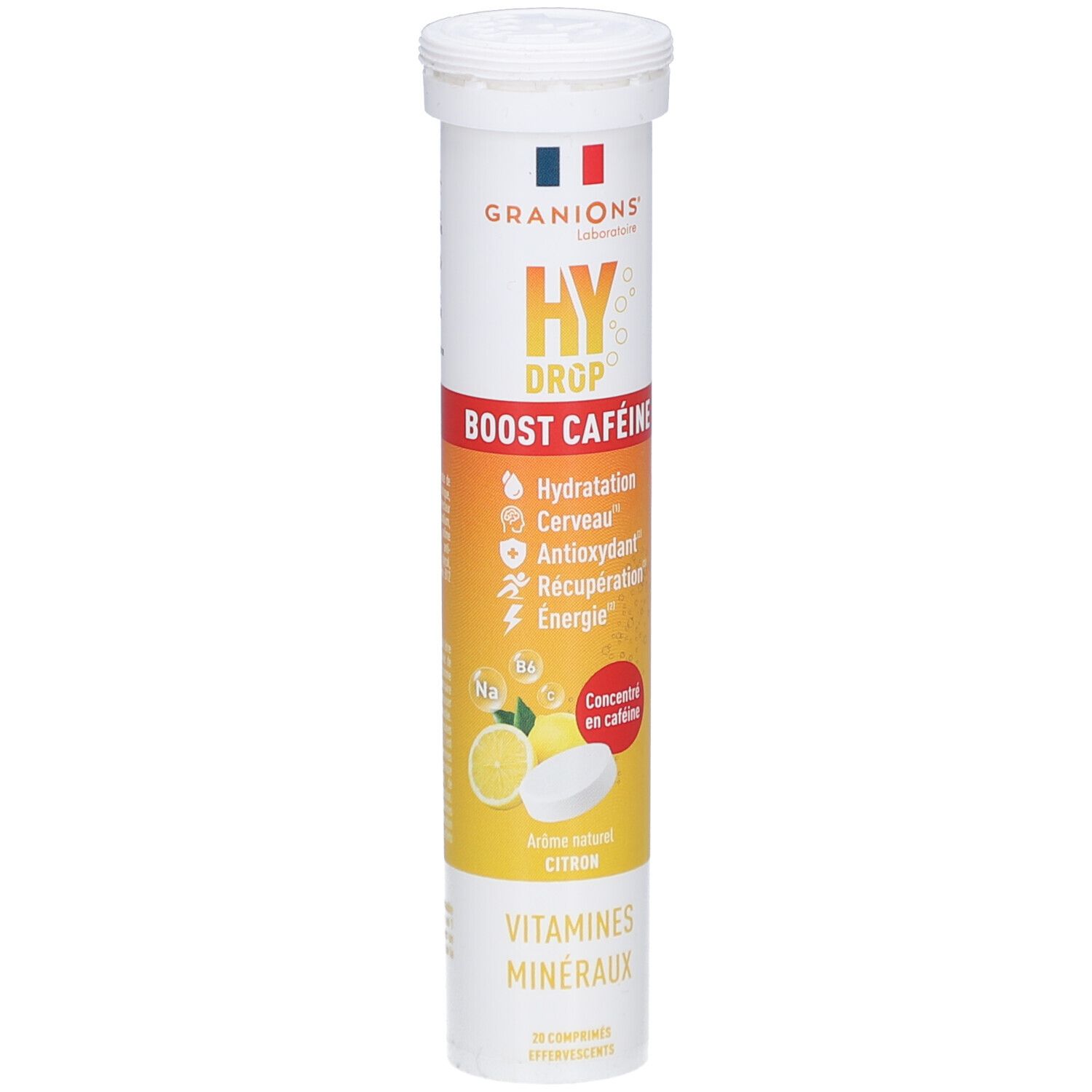 Pdmtobemaintained Granions Pastilles Hydratation Electrolytes Citron - Boost Caféine Comprimés Effervescents 20 Pc(S) Enfants