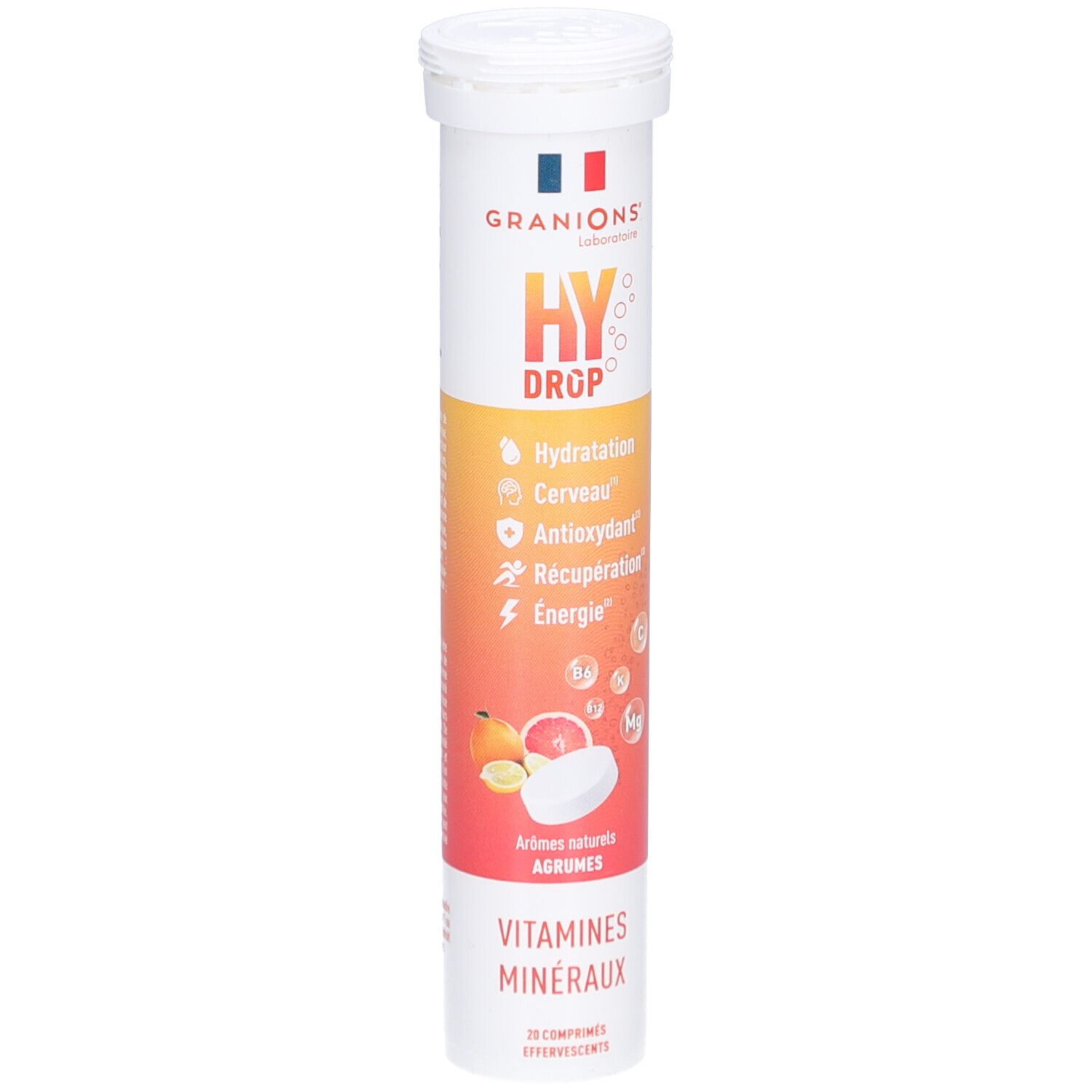 Granions Pastille Hydratation Électrolytes Hydrop Goût Agrumes Comprimés Effervescents 20 Pc(S) Enfants