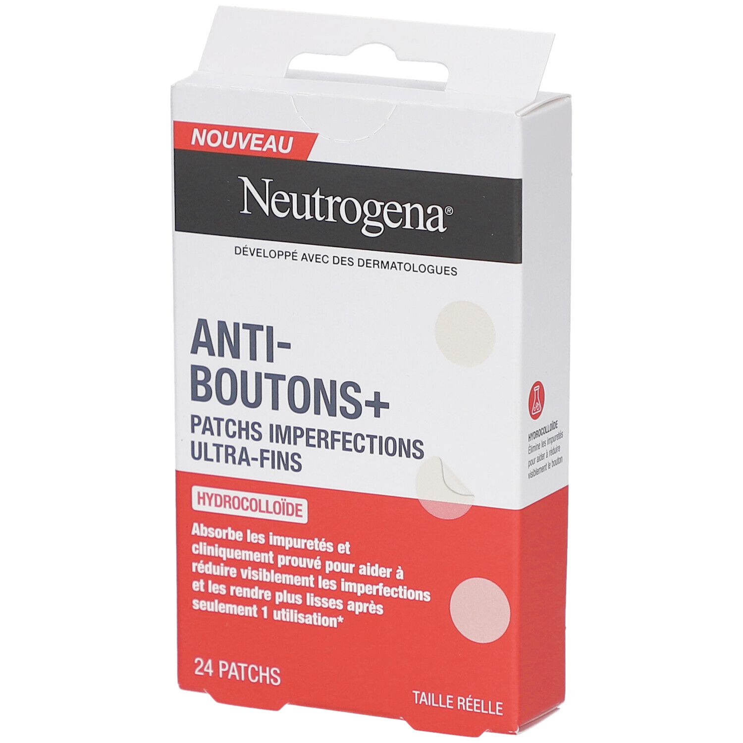 Neutrogena Anti-Boutons+ Patchs Imperfections Ultra-fins, 24 Patchs 1 pc(s) Pansement(S)