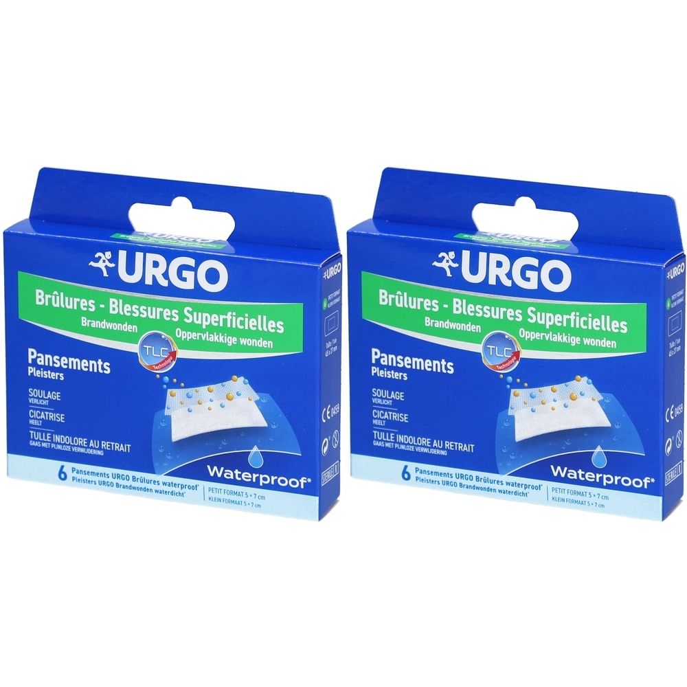 URGO Brûlures - Blessures Superficielles Pansements Waterproof 2x1 pc(s) Pansement(S)