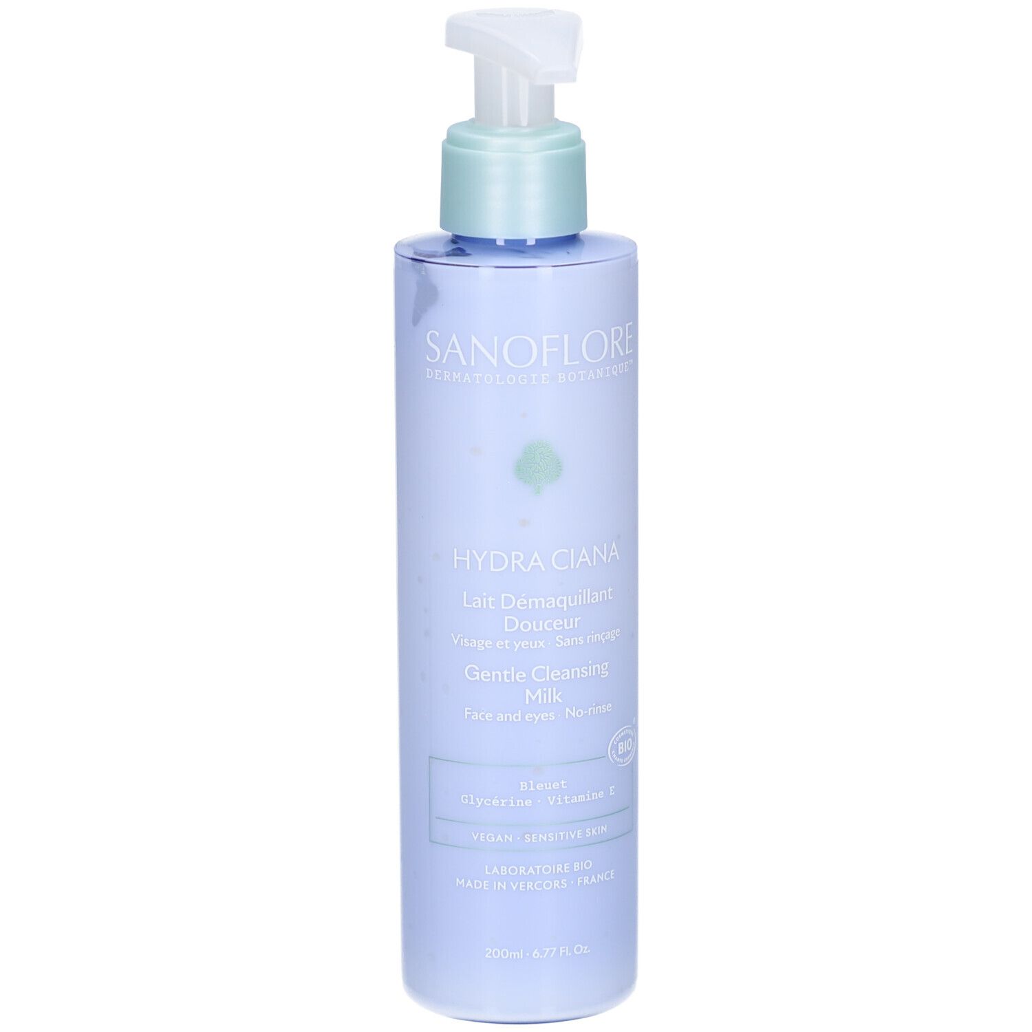 Sanoflore Hydra Ciana Lait Démaquillant Douceur 200 Ml