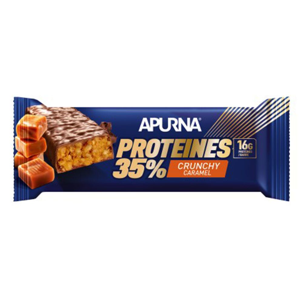 APURNA Barres Hyperprotéinées Crunchy 35% Caramel Aliment 45 g
