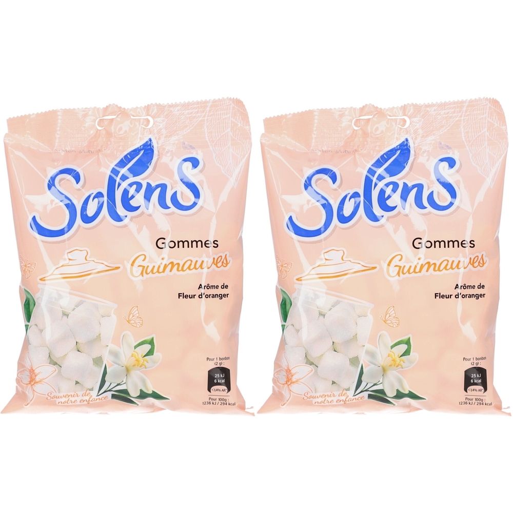 SOLENS Gommes Guimauves Arôme Fleur d'Oranger Gummies 2x100 g