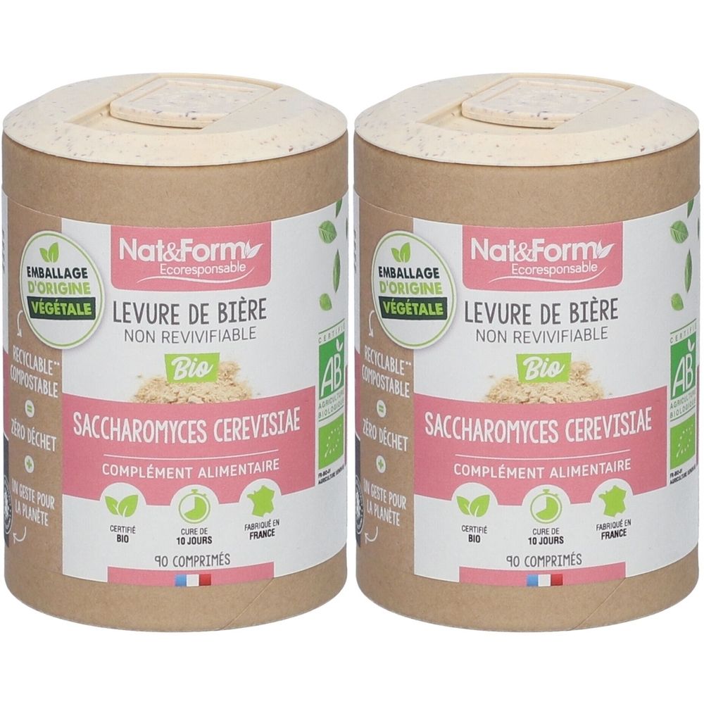 Nat & Form Ecocert Levure de bière non revivifiable Bio 2x90 pc(s) Comprimé(S)