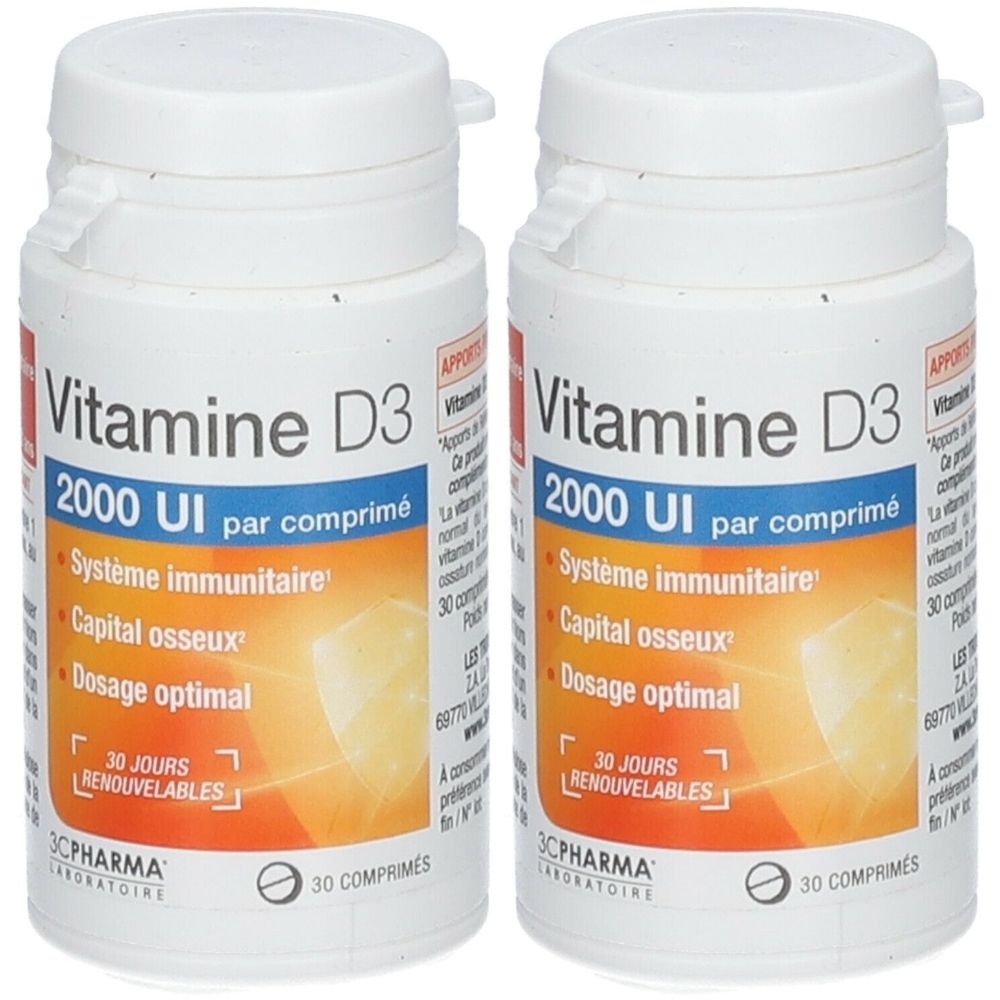 3C PHARMA Vitamine D3 2x30 pc(s) Comprimé(S)