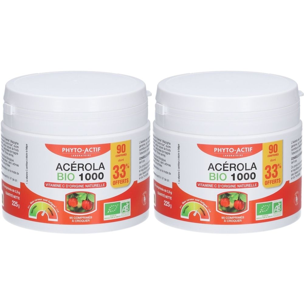 PHYTO-ACTIF Acerola Bio 1000 2x90 pc(s) Comprimé(S) À Croquer
