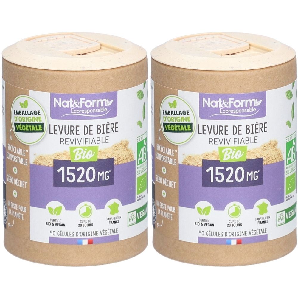 Nat&Form Levure de bière Bio revivifiable 2x90 pc(s) Capsule(S)
