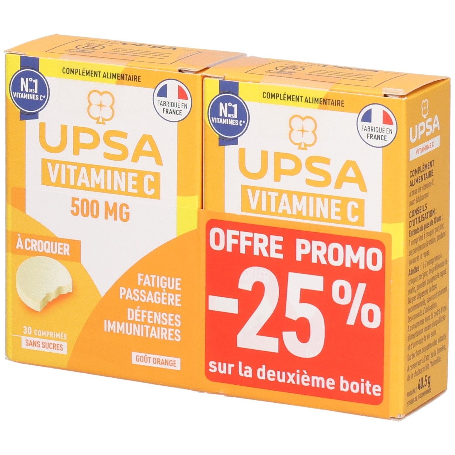 Joom Parasanteonline Upsa Vitamine C 500Mg Sans Sucres - 2 X 30 Comprimés À Croquer - Image 3