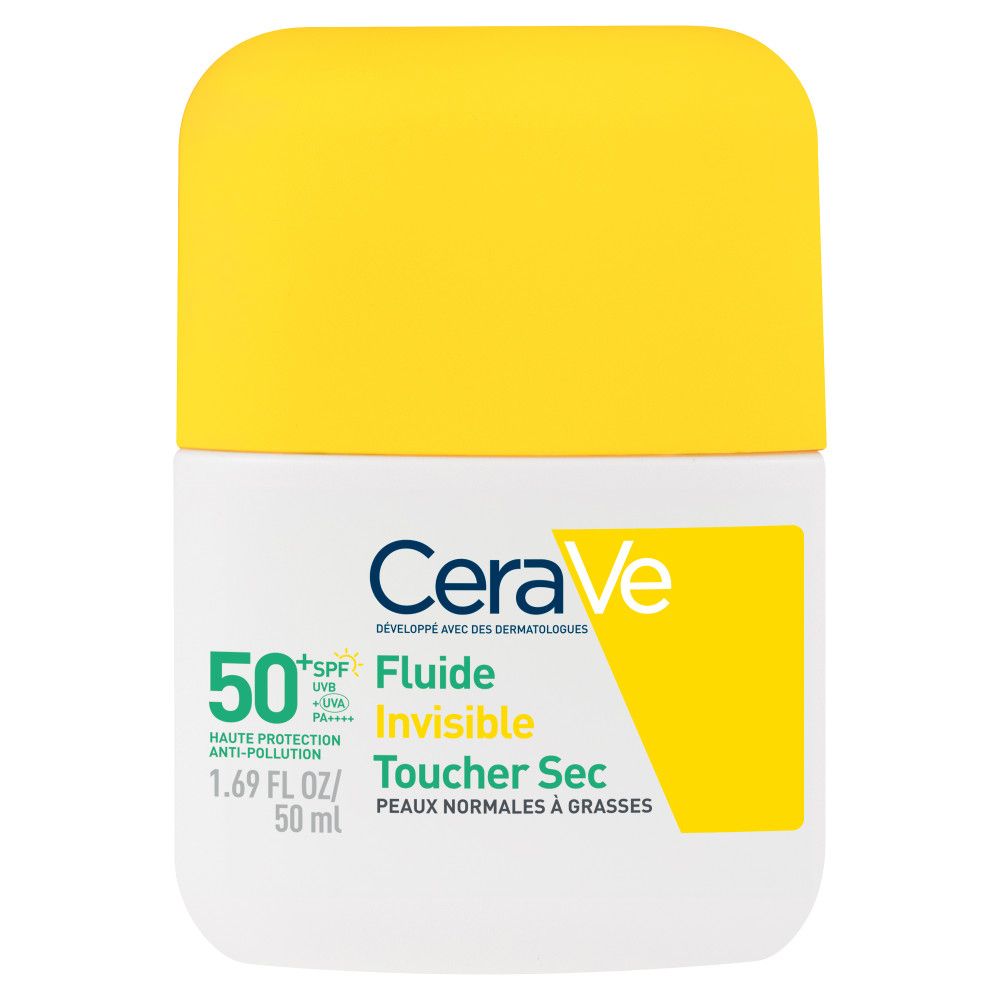 Cerave Fluide Invisible Toucher Sec Spf50+ Peaux Normales À Grasses Émulsion 50 Ml