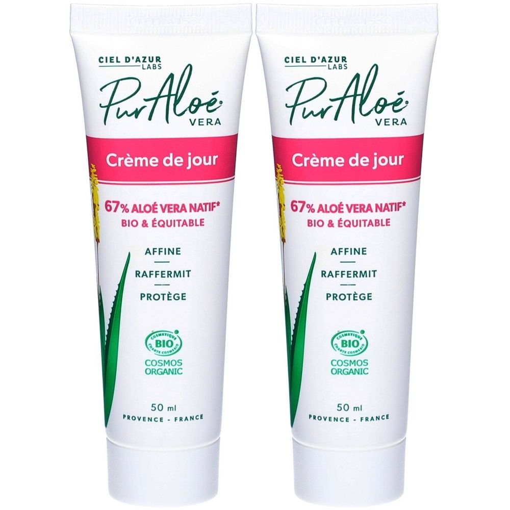 CIEL D'AZUR PurAloé Crème Visage 2x50 ml Crème Pour La Peau
