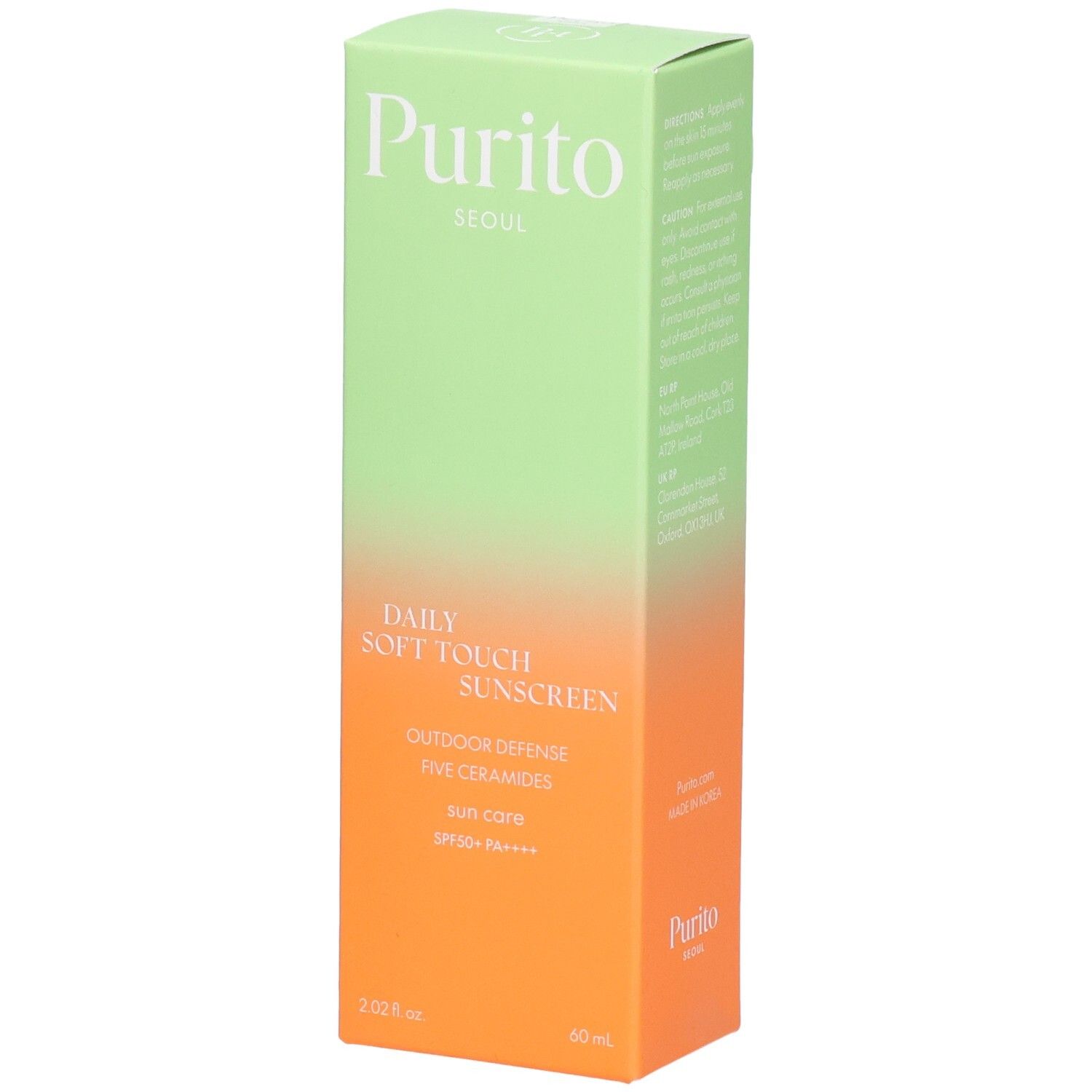 PURITO Daily Soft Touch Sunscreen 60 ml Crème Protection Solaire