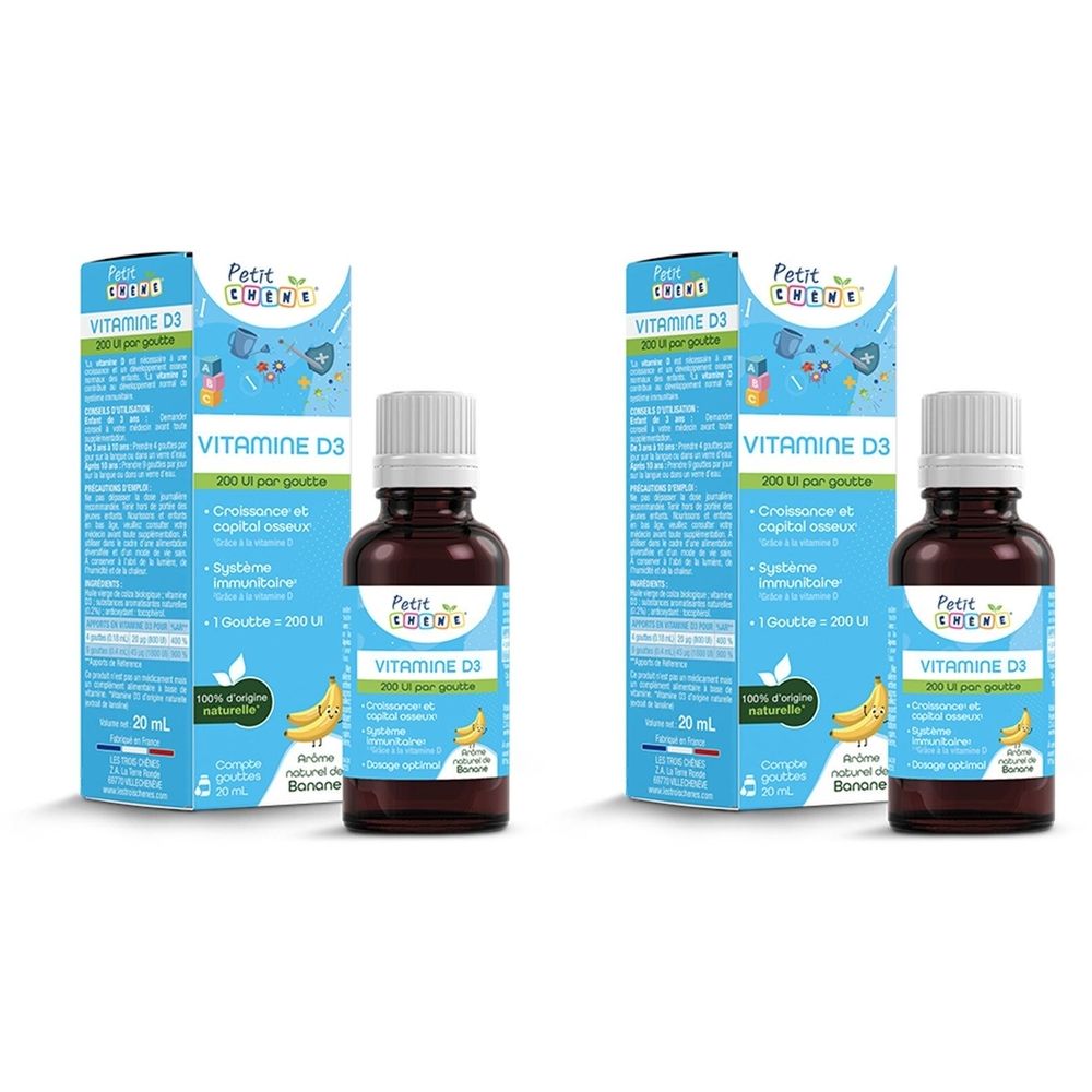 Petit Chêne Vitamine D3 2x20 ml Goutte(S) Orale(S)