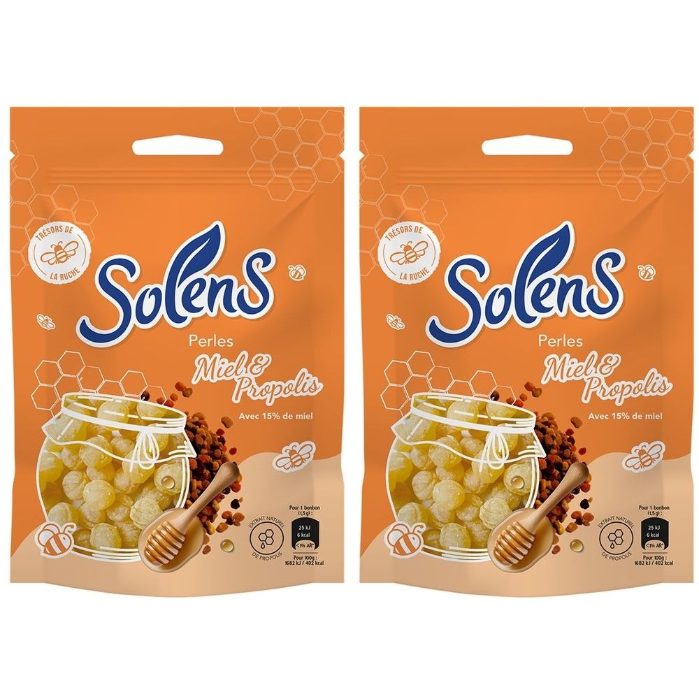 SOLENS Perles Miel & Propolis 2x100 g Bonbon(S)